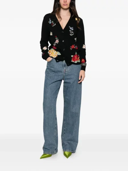 Cardigan 5 Progress cu model floral negru