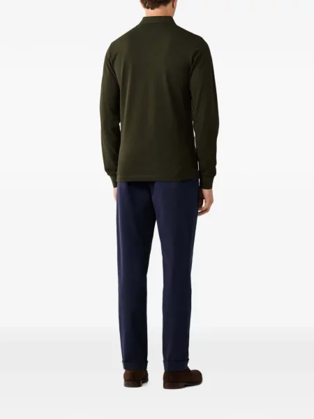 Lung tricou polo Hackett London cu autograf verde
