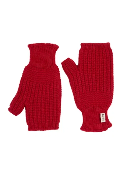 GOBI Cashmere Mănuși cu degetele goale Rib-Knit Cashmere Gloves ruginiu roșu