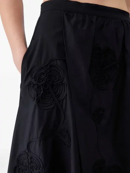 Haftowana spódnica midi Liu Jo do kolan z rozcieciem czarna