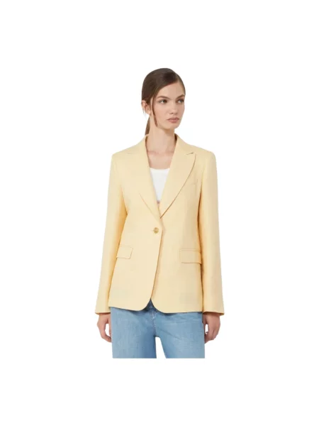 Lniana lniana marynarka Weekend Max Mara żółta