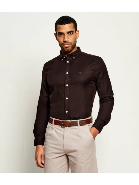 Tommy Hilfiger Ing Flannel Solid Sötétbarna barna