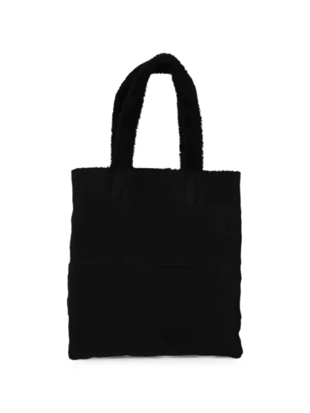 Geantă shopper La Rose cu blană negru