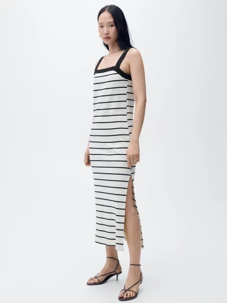 Сукня міді MANGO білий/чорний біла