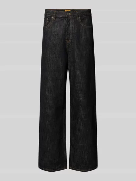 Jeansy z szerokimi nogawkami Jeansy w imitacja denimu surowego Only & Sons granatowe
