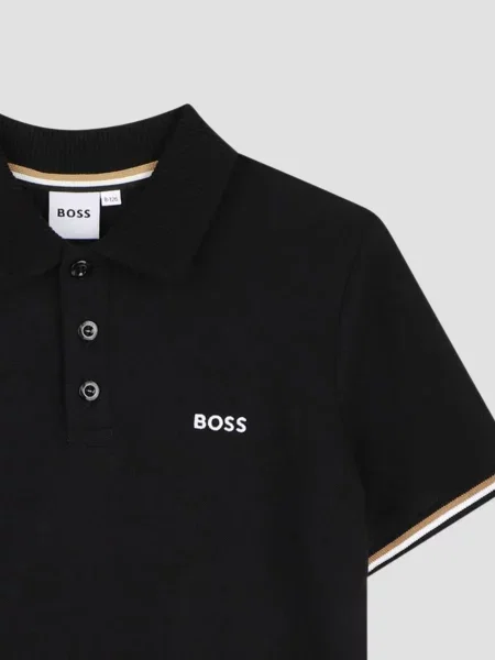 Детское поло Boss черное