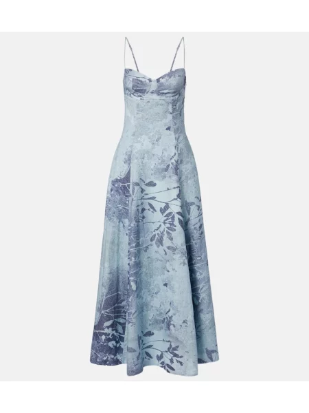 Rochie Simkhai de in cu model floral de costum albastru