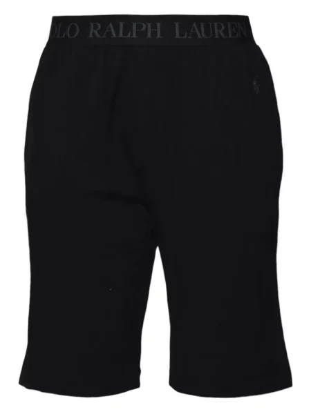 Велурени сандали Polo Ralph Lauren с връзки на платформе черно