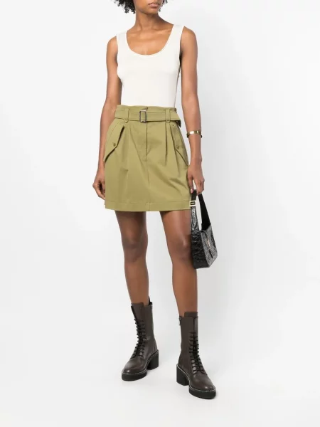 Cu centură fustă Alberta Ferretti verde