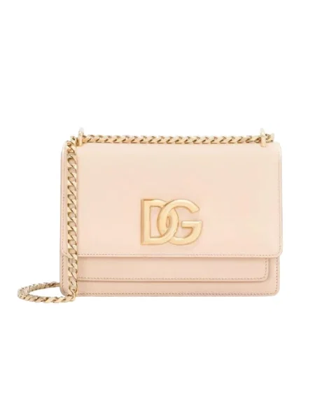 Torebka crossbody Dolce And Gabbana skórzana beżowa