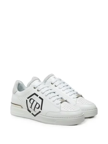 Sneakerși Philipp Plein cu imagine alb
