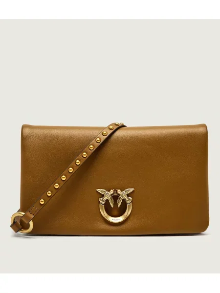 Rucsac Pinko din piele plic bej