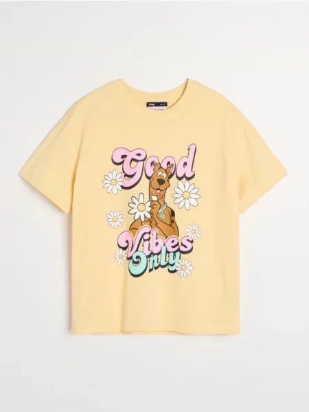 Футболка з принтом Scooby Doo світло-жовтий жовтий