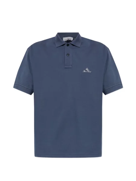 Tricou polo Stone Island cu strasuri albastru