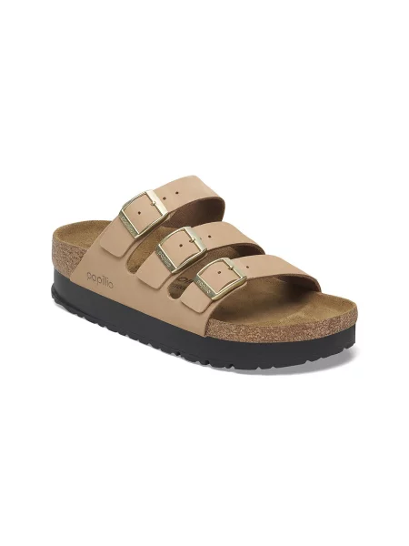 Birkenstock Florida III PAP Flex Platform Nubuk Leather Narrow Fit Kobiety Sandały Birkenstock Size: 5 brązowy