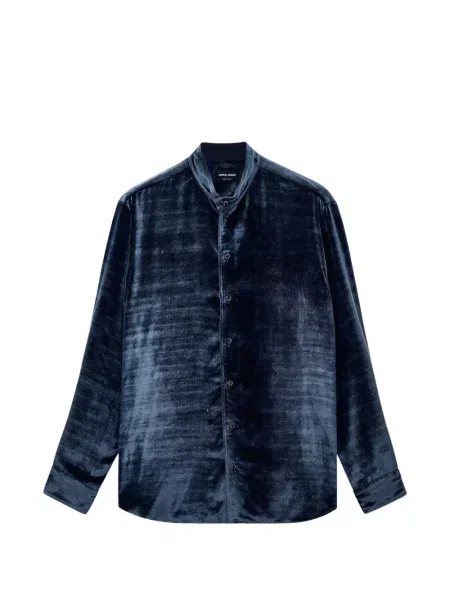 Gulerat cămașă Giorgio Armani de catifea albastru