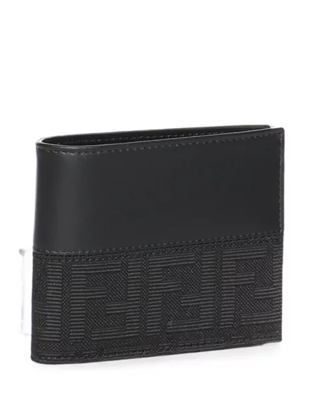 Kožená peněženka Fendi s autogramem černá