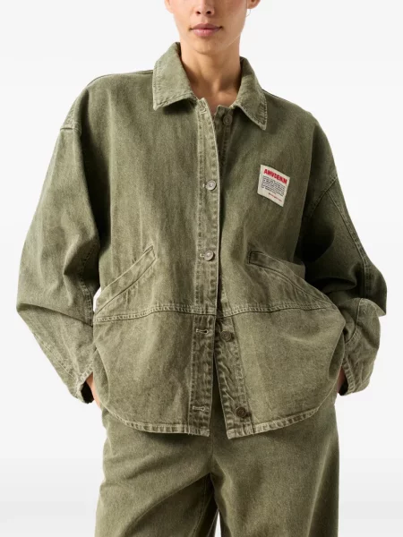 Geacă de blugi American Vintage retro lungă verde