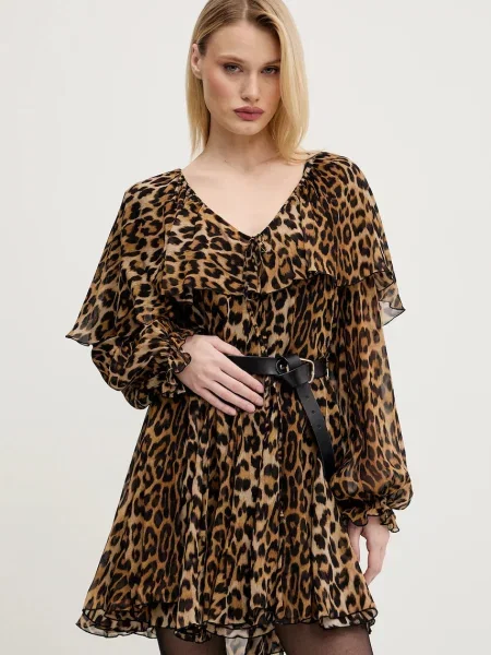 Aniye By sukienka mini rozkloszowana beżowy