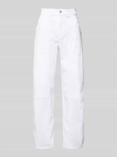 Jeans o kroju barrel fit z mieszanka lyocellu model Mari sharp' Opus Pants białe