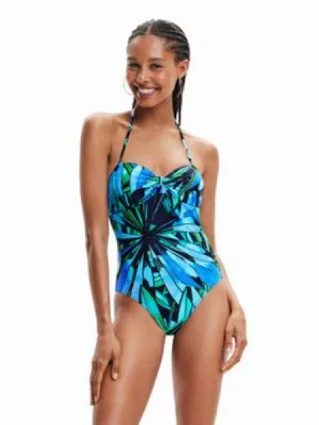 Desigual Costum de baie Rainforest albastru