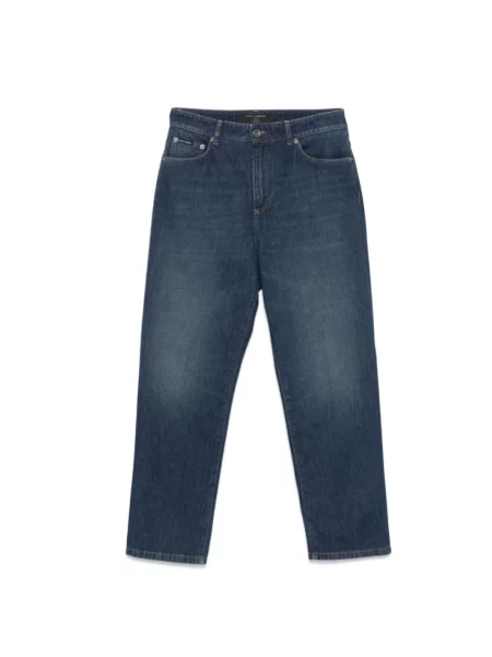 Zwężane dżinsy Dolce And Gabbana zwężany niebieski