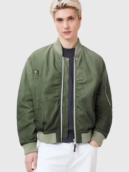 Bomber jakna AllSaints CASCADE za prijelazno razdoblje zelena