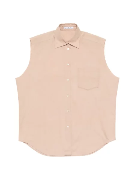 Cămașă Acne Studios fără mâneci roz