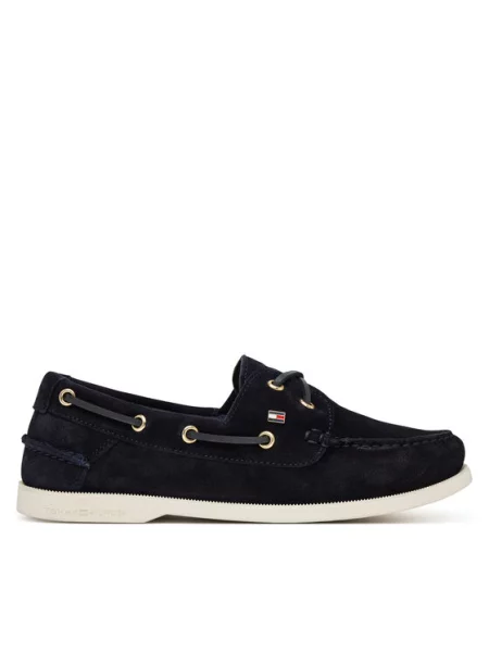 Tommy Hilfiger Mokasinke Hilfiger Suede Boat Shoe Tamnoplava plava