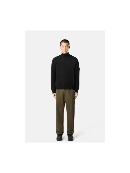 Sweter z golfem Stone Island z kamieniami czarny