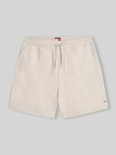Bermudy o kroju relaxed fit z mieszanki bawełny z tunelem Tommy Jeans beżowe