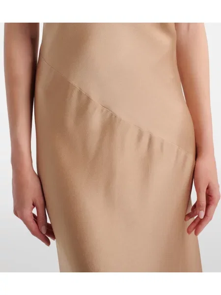 Rochie maxi Max Mara din satin eleganta maro