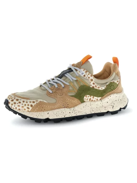 Sneakersy Flower Mountain skórzane w kwiatki beżowe