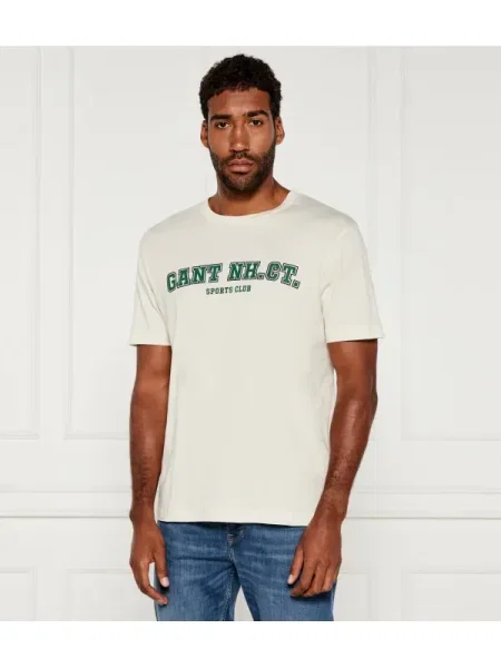 Gant tricou din cu imprimeu bej