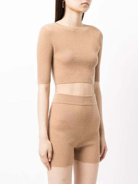 Kašmírový zkrácený top Cashmere In Love hnědý