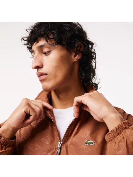 Lacoste Kurtka Ze Stójką Z Monogramem brązowa