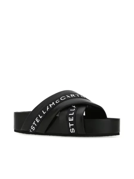 Klapki Stella Mccartney z logo czarne