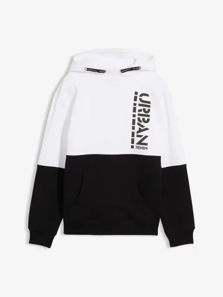 Bluza z kapturem z czystej bawełny organicznej biała