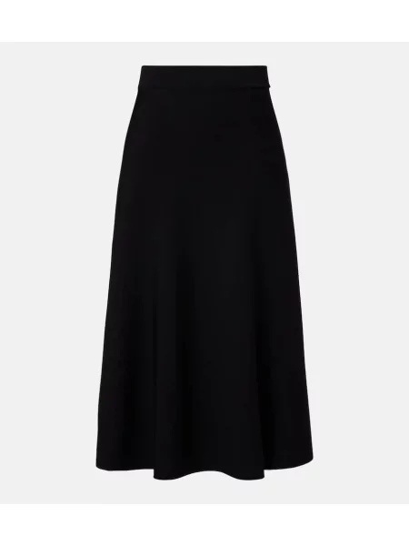 Fusta plisata Max Mara plisată până la genunchi negru