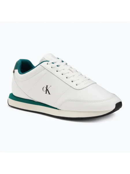 Pantofi bărbați Calvin Klein Retro Runner Essential Leather bright white/galapagos alb