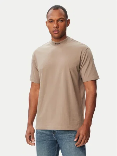 BOSS T-Shirt Tee Collar beżowy