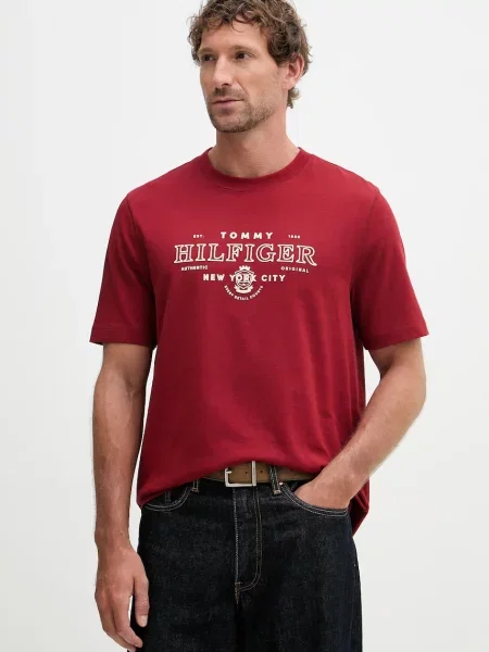 Tommy Hilfiger tričko vínové