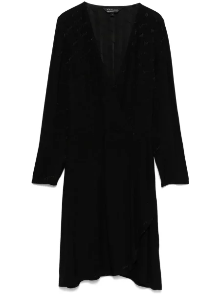 Mała sukienka mini Armani Exchange żakardowa garniturowa czarna