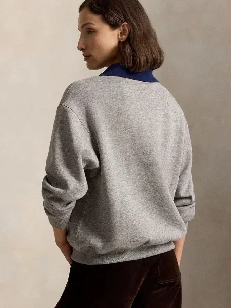 Polo Ralph Lauren mikina dámska s bavlnou sivá