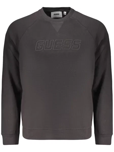 Geacă de blugi Guess Jeans cu glugă negru