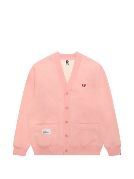 Cardigan Aape By A Bathing Ape cu motiv cu inimi roz