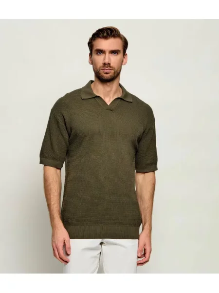 Tricou polo Boss Orange verde