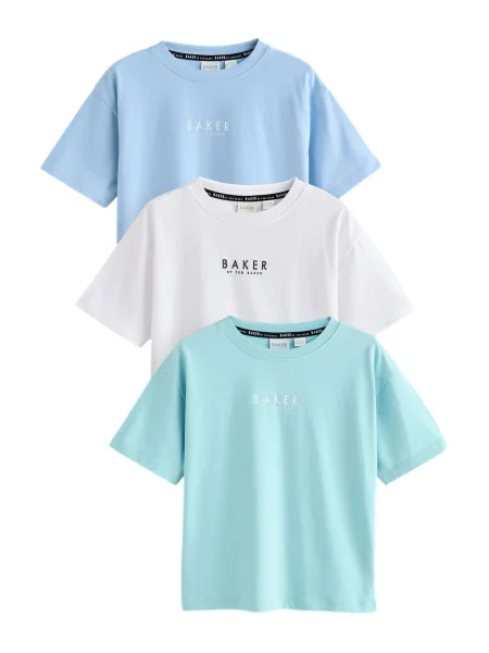 Baker by Ted Baker Tricou albastru deschis / verde mentă / negru alb