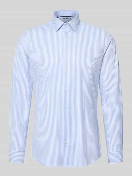 Koszula biznesowa o kroju slim fit z kołnierzykiem typu kent Jake*s błękitna