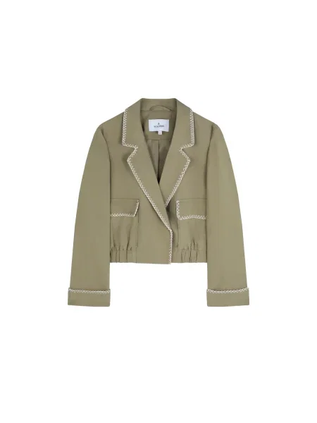 Scalpers Sacou tradițional Oktoberfest kaki alb